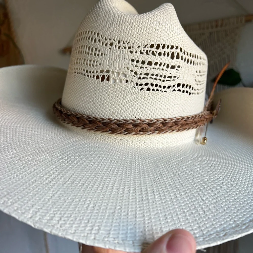 Maufrais Austin Resistol Straw Cowboy Hat Size 7 (22”) Cowgirl Western Boho